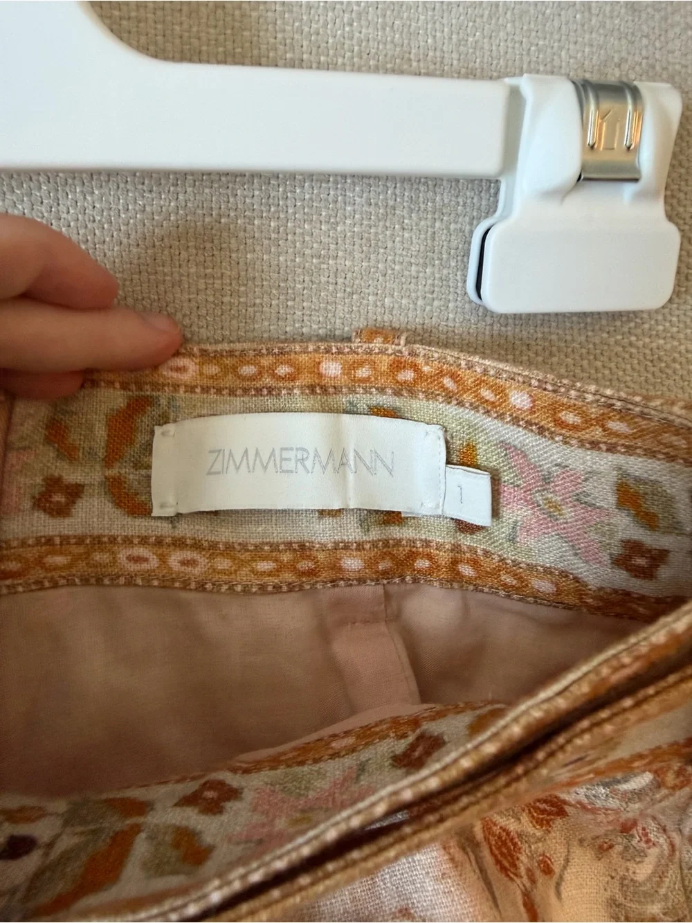 Zimmermann Pink Paisley High-Waist Shorts with Belt